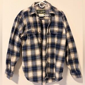 Field & Stream Blue & White Plaid Men's Flannel Shirt Size Large Tall (See pics)